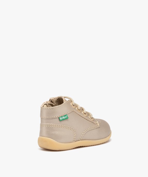 Bottillons premiers pas bébé fille en cuir Kickers vue4 - KICKERS - GEMO