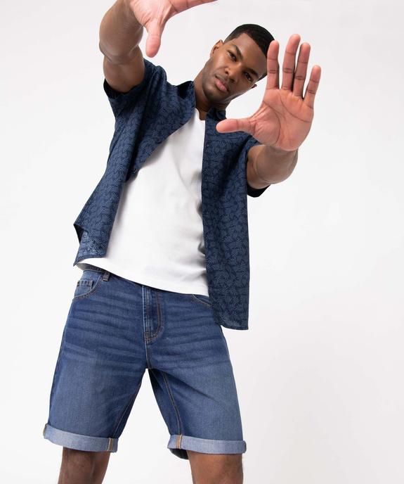 Bermuda en jean homme fin et souple vue1 - GEMO 4G HOMME - GEMO