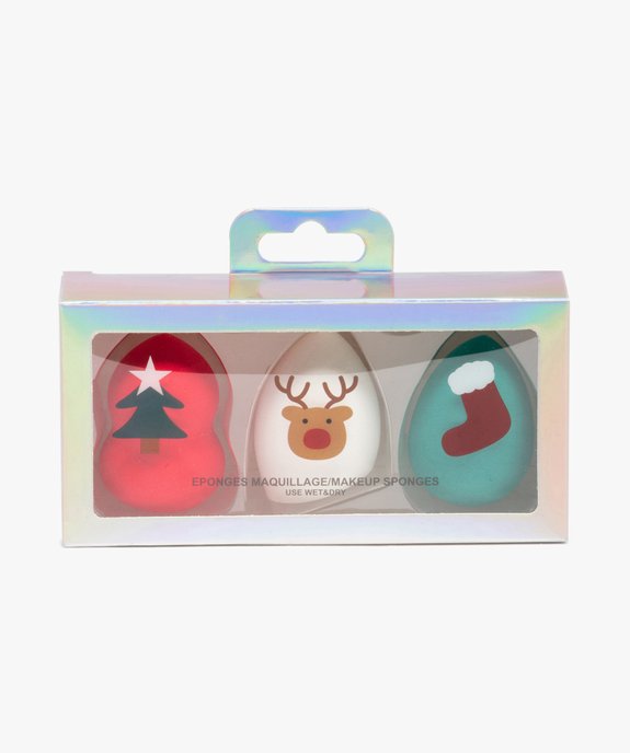 Éponge à maquillage pour le teint en coffret cadeau de Noël (lot de 3) vue1 - GEMO (ACCESS) - GEMO