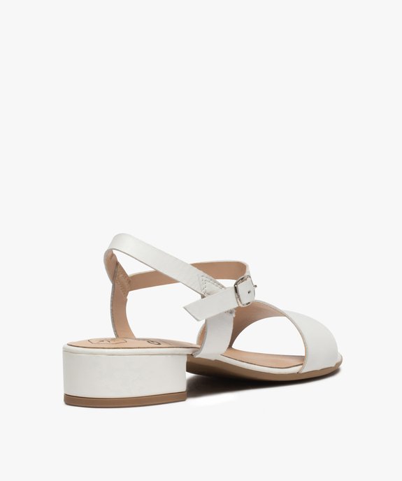 Sandales femme unies à brides droites et petit talon carré vue4 - GEMO (CASUAL) - GEMO