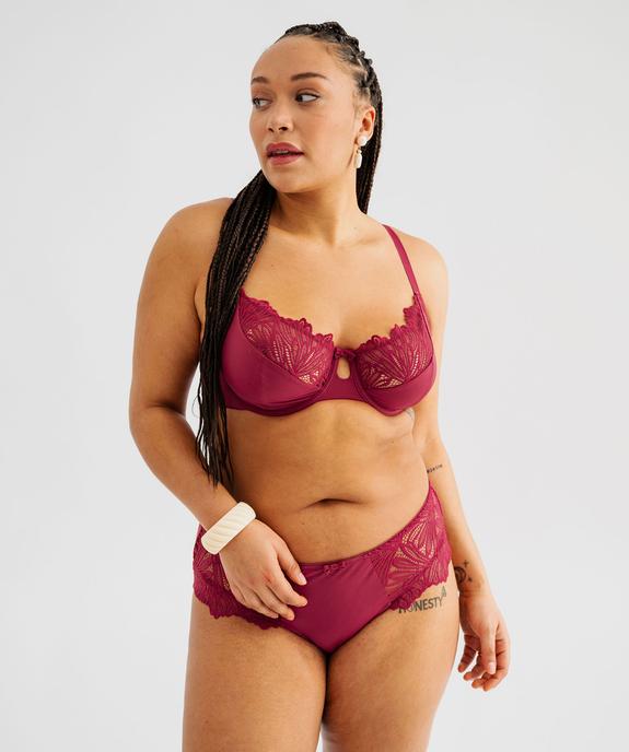 Soutien-gorge emboitant en microfibre et dentelle femme grande taille vue3 - GEMO(HOMWR FEM) - GEMO
