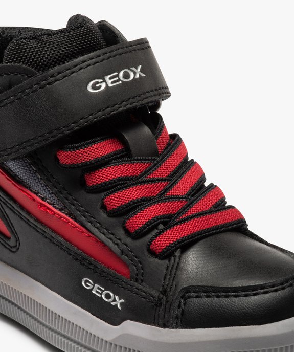 Baskets garçon mid-cut bicolores à lacets et scratch - Geox vue6 - GEOX - GEMO