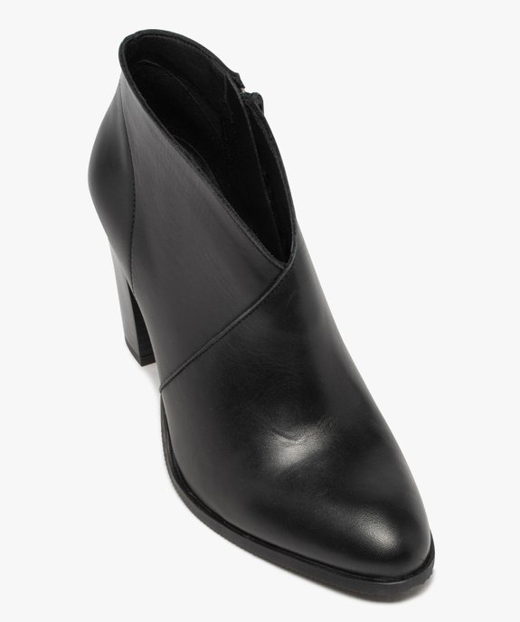 Low-boots femme à talon droit dessus cuir uni vue6 - GEMO(URBAIN) - GEMO