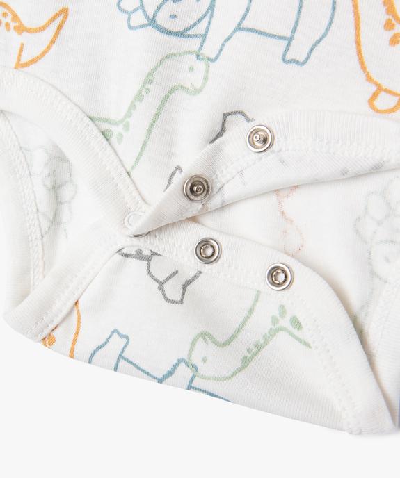 Bodies à manches longues avec motifs dinosaures bébé garçon vue3 - GEMO 4G BEBE - GEMO
