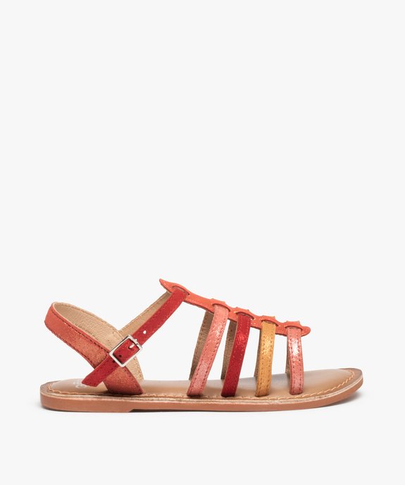 Sandales fille style spartiates multicolores cuir brillant vue1 - GEMO (ENFANT) - GEMO