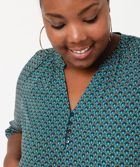 Blouse imprimée à manches 3/4 femme grande taille vue5 - GEMO 4G GT - GEMO