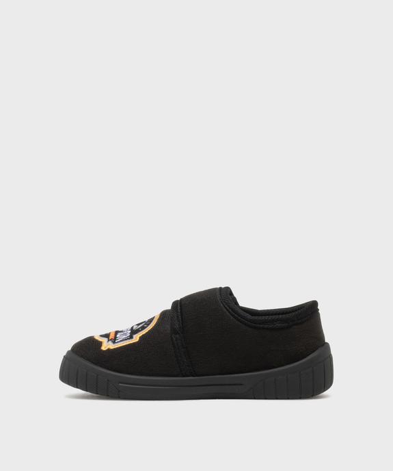 Chaussons en velours à scratch imprimé football garçon vue1 - GEMO (ENFANT) - GEMO