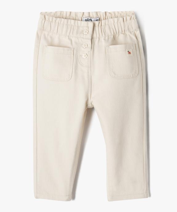 Pantalon bébé fille coupe carotte en denim coloré vue1 - GEMO 4G BEBE - GEMO