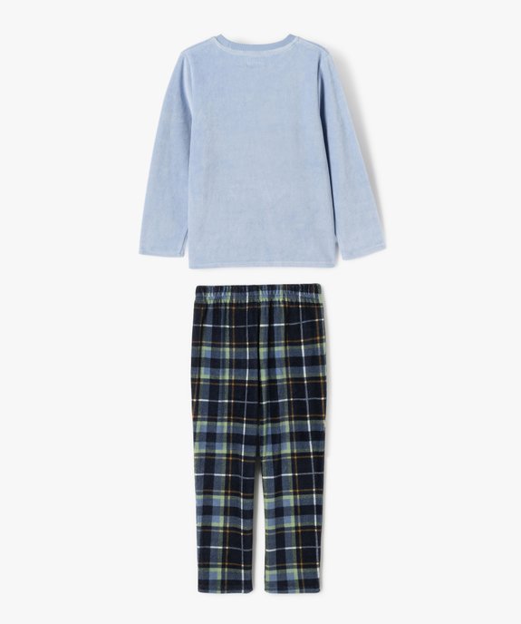 Pyjama en velours avec motif ourson garçon - LuluCastagnette vue3 - LULUCASTAGNETTE - GEMO