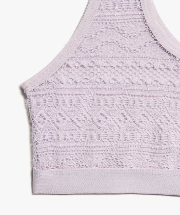 Brassière fille avec dos en dentelle vue2 - GEMO 4G FILLE - GEMO