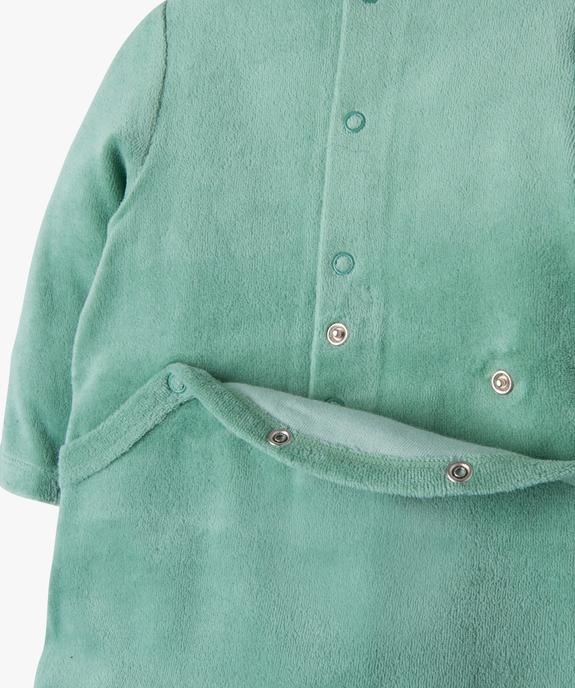 Pyjama en velours à pont-dos pressionné bébé vue3 - GEMO(BB COUCHE) - GEMO