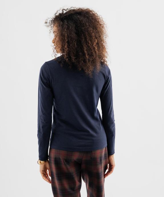 Tee-shirt col rond uni femme vue3 - GEMO(FEMME PAP) - GEMO