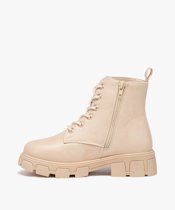 Boots fille unies à semelle épaisse et crantée avec zip vue3 - PREMIER PRIX BY GEMO - GEMO