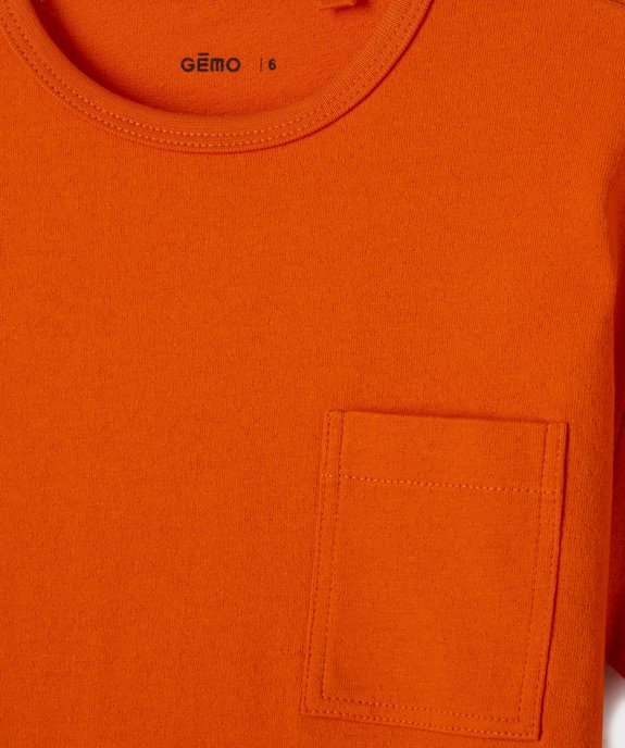 Tee-shirt manches courtes avec poche poitrine garçon vue2 - GEMO (ENFANT) - GEMO