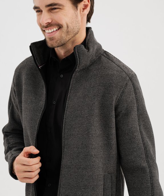 Sweat zippé à col montant intérieur polaire homme vue3 - KENSINGTON - GEMO