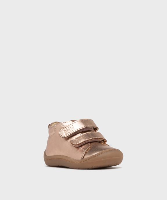 Chaussures premiers pas en cuir à scratch bébé fille NA vue2 - NA! GEMO FOR GOOD - GEMO