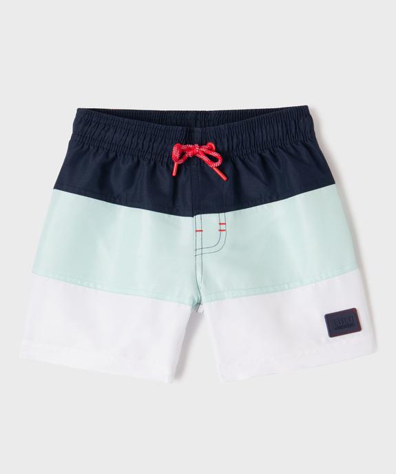 Short de surf tricolore garçon - LuluCastagnette vue1 - LULUCASTAGNETTE - GEMO