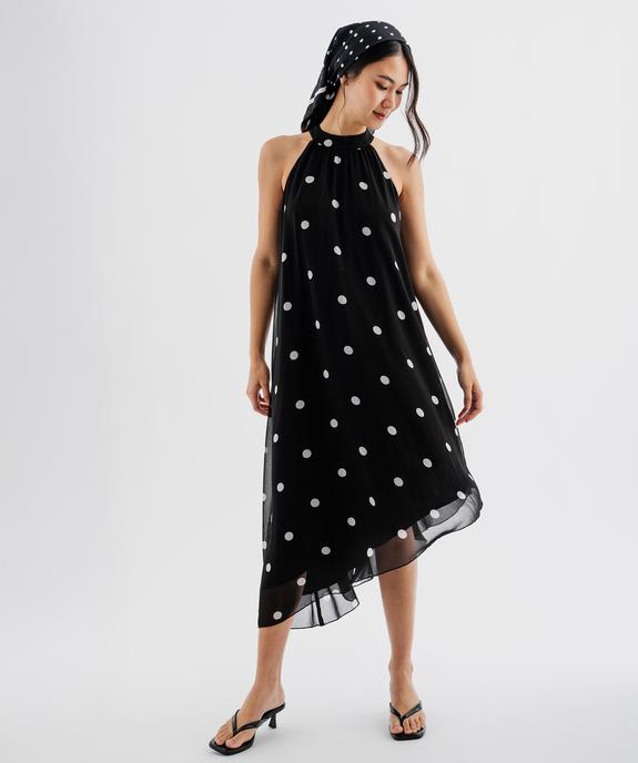 Robe longue sans manches asymétrique à pois femme vue2 - GEMO(FEMME PAP) - GEMO