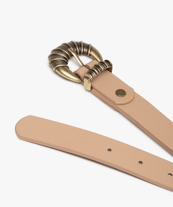 Ceinture femme fine avec boucle ciselée en métal  vue2 - GEMO (ACCESS) - GEMO