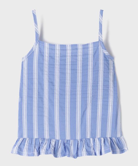 Débardeur à rayures avec volants fille vue1 - GEMO (ENFANT) - GEMO