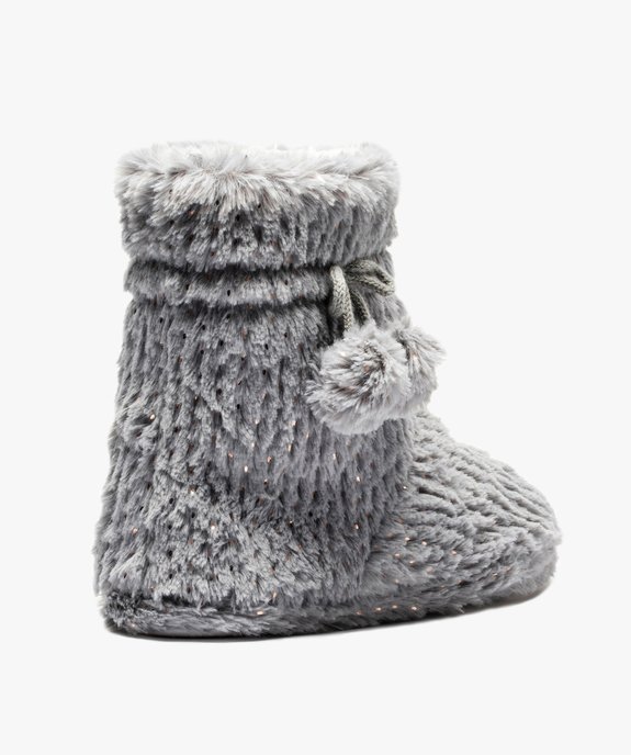 Chaussons femme boots en matière douce parsemée de paillettes vue4 - GEMO(HOMWR FEM) - GEMO