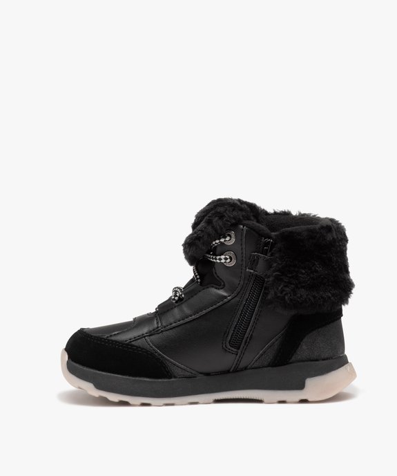 Boots fille unies à col fourré retourné - Kickers vue3 - KICKERS - GEMO