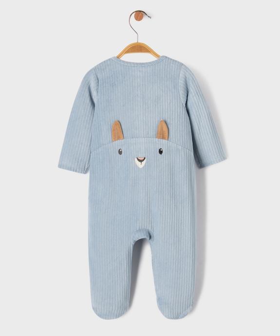 Pyjama dors-bien en velours côtes plates bébé vue3 - GEMO 4G BEBE - GEMO