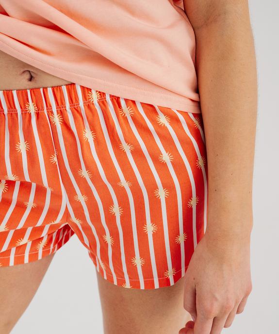 Pyjashort en coton et viscose imprimé femme vue5 - GEMO 4G FEMME - GEMO