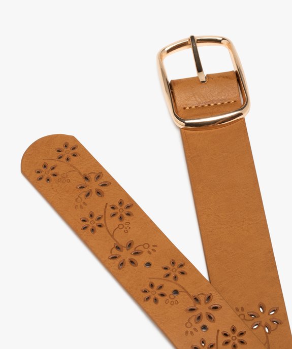 Ceinture femme avec motifs perforés et boucle métallique vue2 - GEMO (ACCESS) - GEMO
