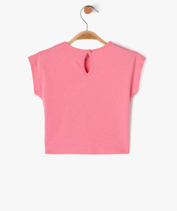 Tee-shirt manches courtes loose à message bébé fille vue3 - GEMO(BEBE DEBT) - GEMO
