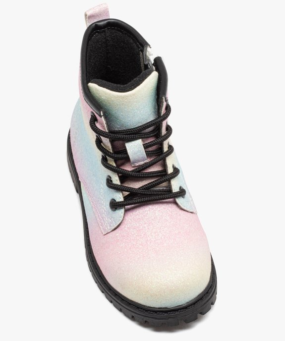 Boots à paillettes arc-en-ciel et semelle crantée fille vue5 - GEMO (ENFANT) - GEMO