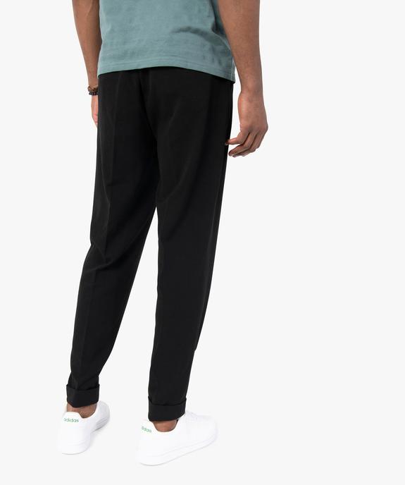Pantalon homme en toile stretch avec taille élastiquée vue3 - GEMO (HOMME) - GEMO