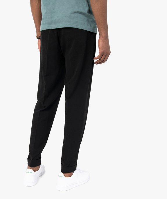 Pantalon homme en toile stretch avec taille élastiquée vue3 - GEMO (HOMME) - GEMO