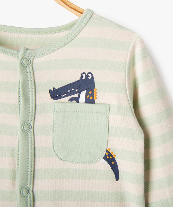 Pyjama en coton ouvert devant à rayures bébé garçon vue2 - GEMO 4G BEBE - GEMO