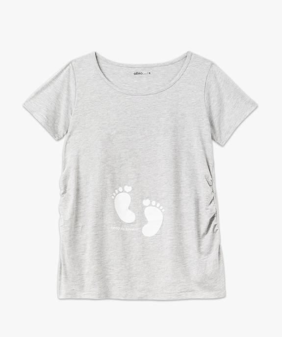 Tee-shirt de grossesse imprimé à manches courtes vue4 - GEMO 4G MATERN - GEMO