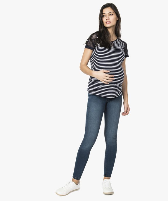 Jean de grossesse coupe slim avec bandeau bas vue5 - GEMO (MATER) - GEMO
