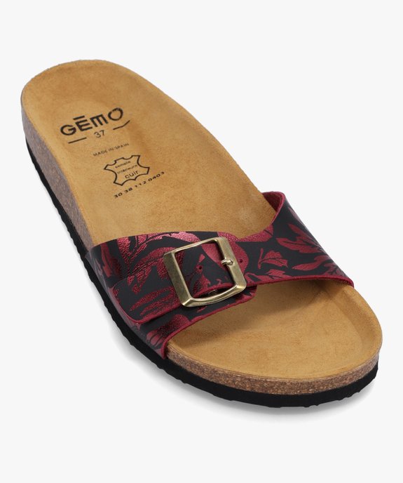 Mules femme à talon plat et bride ajustable imprimée vue5 - GEMO (CASUAL) - GEMO