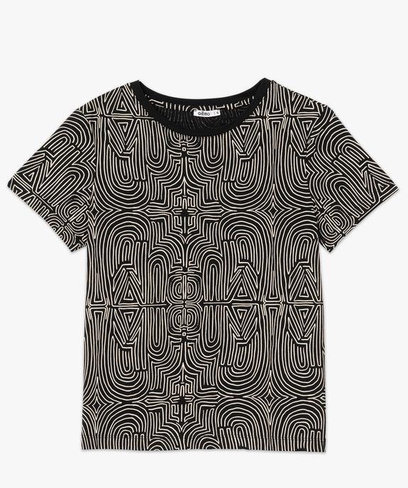 Tee-shirt manches courtes en coton imprimé femme vue4 - GEMO(FEMME PAP) - GEMO