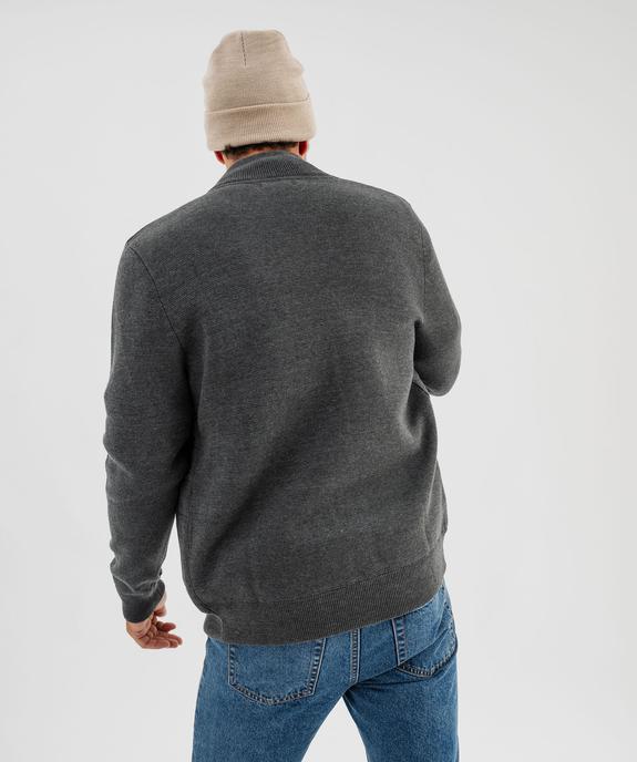 Gilet bimatière avec col montant et buste matelassé homme vue8 - GEMO (HOMME) - GEMO