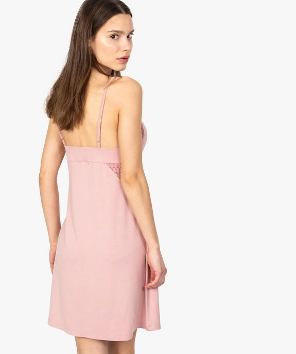 Nuisette en viscose et dentelle avec bonnets coqués vue3 - GEMO(HOMWR FEM) - GEMO