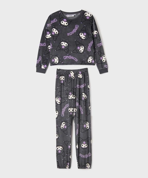 Pyjama en velours duveteux imprimé Kuromi fille - Hello Kitty vue1 - HELLO KITTY - GEMO