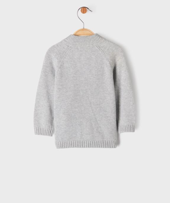 Gilet zippé à col rond en coton bébé vue3 - GEMO(BEBE DEBT) - GEMO