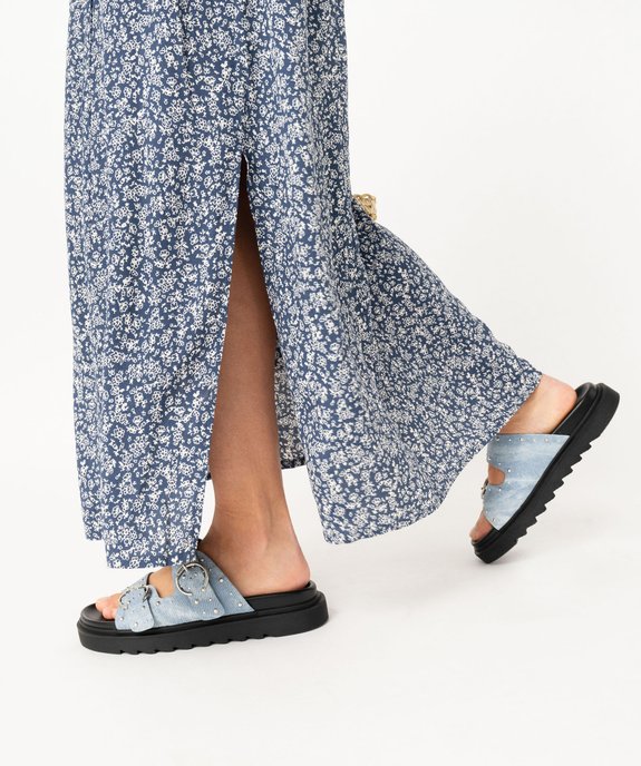 Robe longue et fendue à bretelles en viscose femme vue2 - GEMO(FEMME PAP) - GEMO