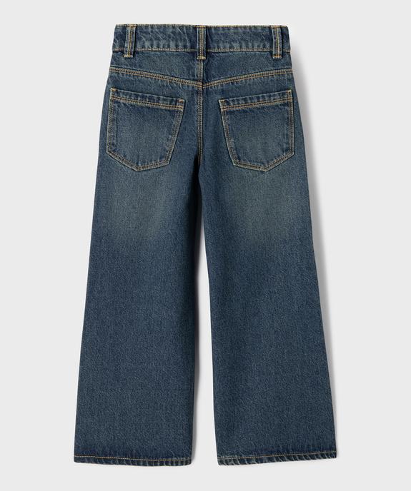 Jean Wide leg avec coutures asymétriques et taille ajustable fille vue3 - GEMO (ENFANT) - GEMO