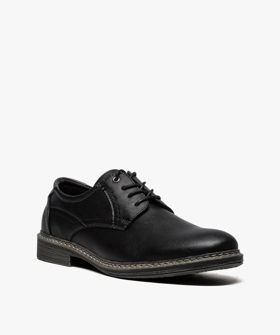 Derbies homme avec un œillet métallique et surpiqûres vue2 - GEMO (CASUAL) - GEMO