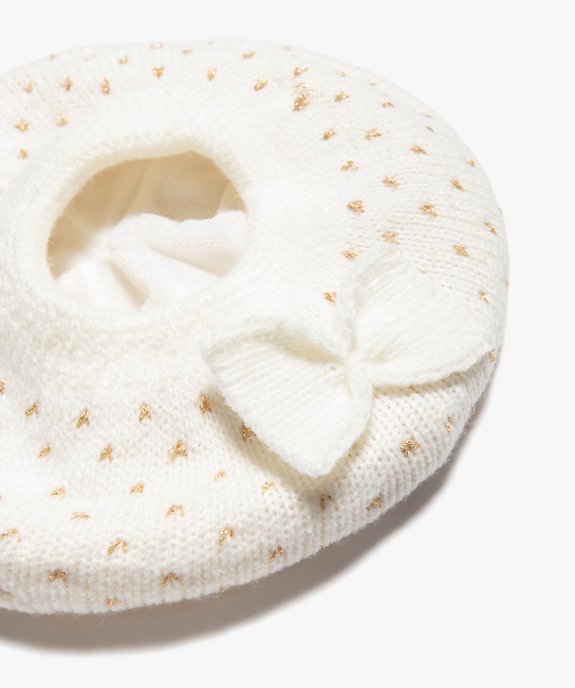 Ensemble 3 pièces bébé fille : bonnet + tour de cou + moufles vue2 - GEMO(BEBE DEBT) - GEMO