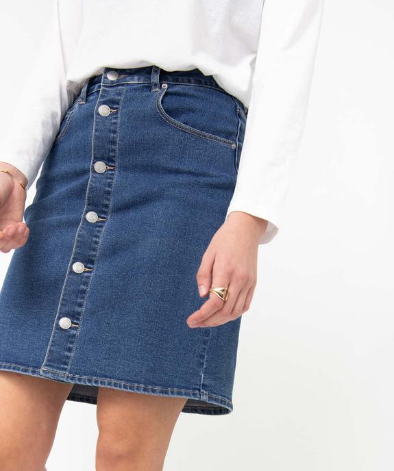 Jupe femme en jean avec boutons sur l’avant vue2 - GEMO(FEMME PAP) - GEMO