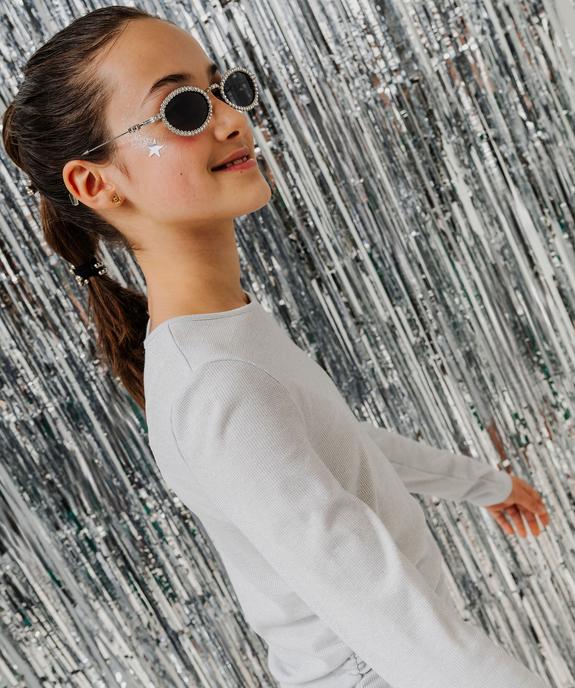 Robe manches longues coupe courte et ajustée en maille pailletée fille vue6 - GEMO (JUNIOR) - GEMO