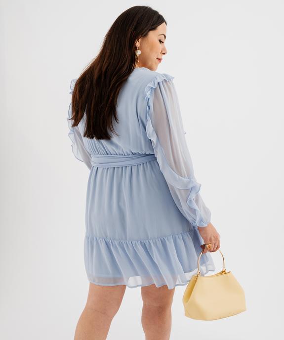 Robe courte en voile volanté femme grande taille vue4 - GEMO (G TAILLE) - GEMO