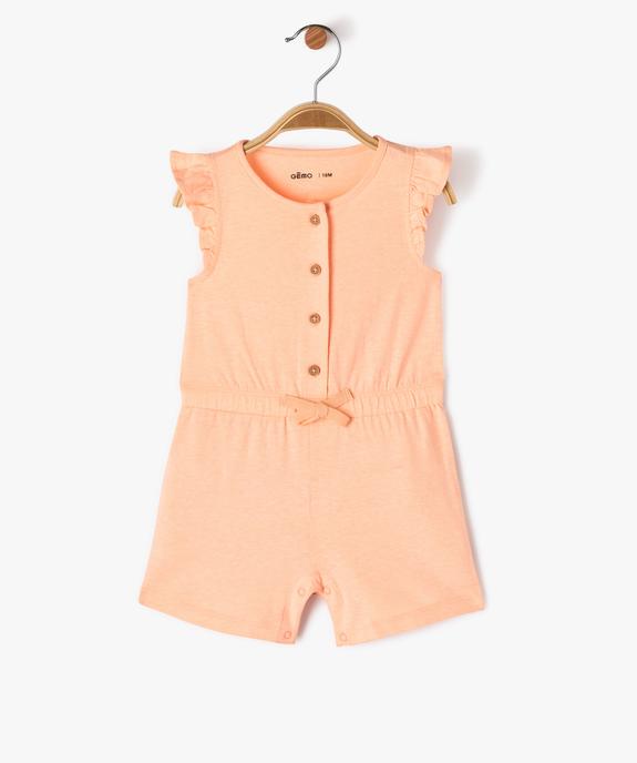 Combishort sans manches en jersey de coton imprimé bébé fille vue1 - GEMO 4G BEBE - GEMO